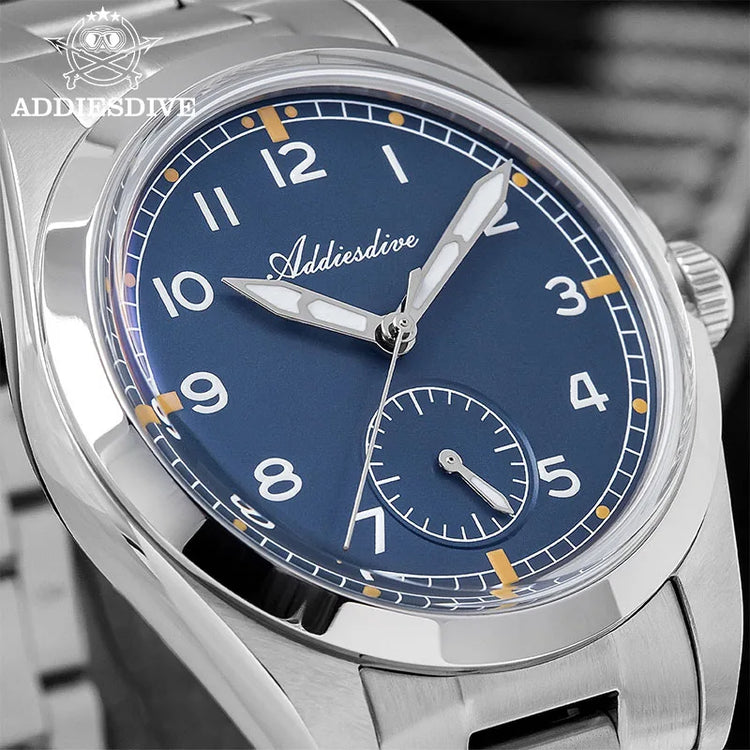 ADDIESDIVE 36mm Men's VH60 Quartz Watch BGW9 Night Light Bubble Glass 100m Waterproof Stainless Steel Men's Simple Watch AD2099