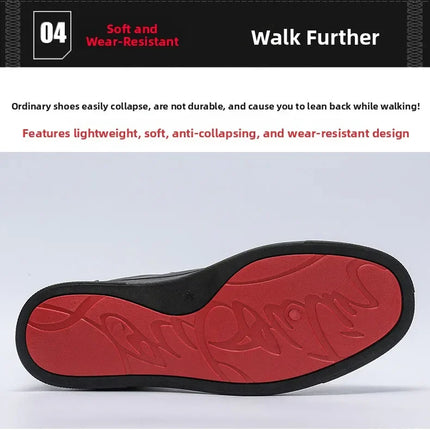 Men's High-End Casual Red Sole Board Oes Waterproof Sports Commuter Busin White Oes Simple Design Versatile Briti Sle