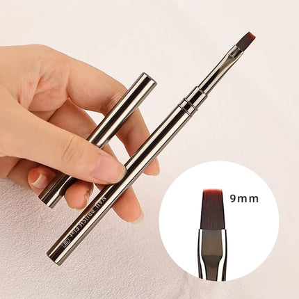 1/12Pcs Simple Nail Enhancement Brush Metal Handle Painting Drawing Flower Pen Edge Hook Uv Gel Nail Brush Nail Art Tools New