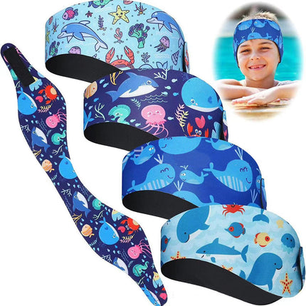 Fascia da nuoto regolabile per bambini Adulti Bambini Nuotatori in neoprene Fascia per capelli impermeabile per orecchie per uomini e donne