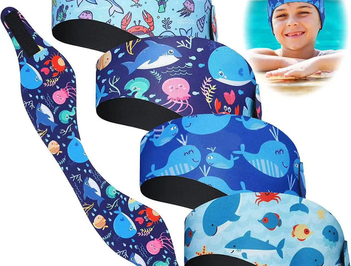 Fascia da nuoto regolabile per bambini Adulti Bambini Nuotatori in neoprene Fascia per capelli impermeabile per orecchie per uomini e donne