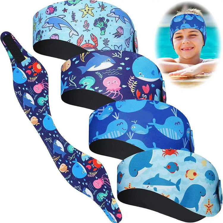 Fascia da nuoto regolabile per bambini Adulti Bambini Nuotatori in neoprene Fascia per capelli impermeabile per orecchie per uomini e donne