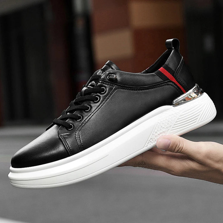 Men's Leather Casual Shoes 6/8 Cm Height-enhancing Sport Shoes Men Vulcanize Shoes Luxury Tennis Training Shoe Zapatos De Hombre