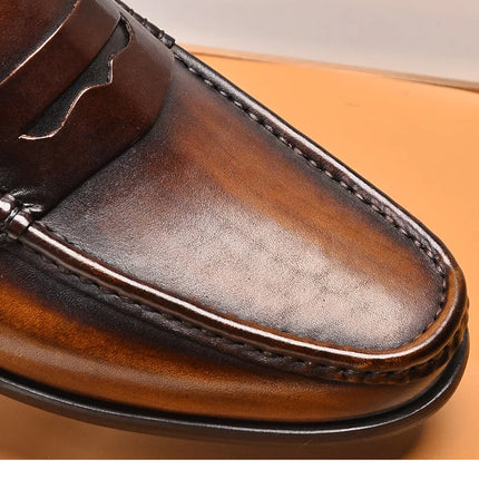 Mocassini da uomo di lusso in vera pelle slip on scarpe eleganti da lavoro casual nere scarpe da ufficio per feste di matrimonio da uomo