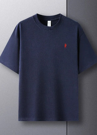 T-shirt homme col rond manches courtes 100 % pur coton, vente chaude, marque de luxe, été, broderie exquise, poney, haut respirant