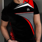 T-shirt homme imprimée en 3D, tissu tricoté en polyester, col rond, coupe régulière, t-shirt de sport à motif respirant, haut de fitness décontracté d'été