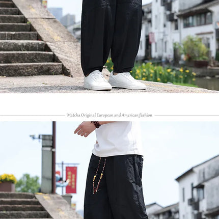 Pantaloni Larghi Estivi da Uomo, Stile Retrò Oversize, Pantaloni Harem Tinta Unita, Pantaloni Casual Harajuku, Pantaloni da Jogging per Donna, Abbigliamento Streetwear