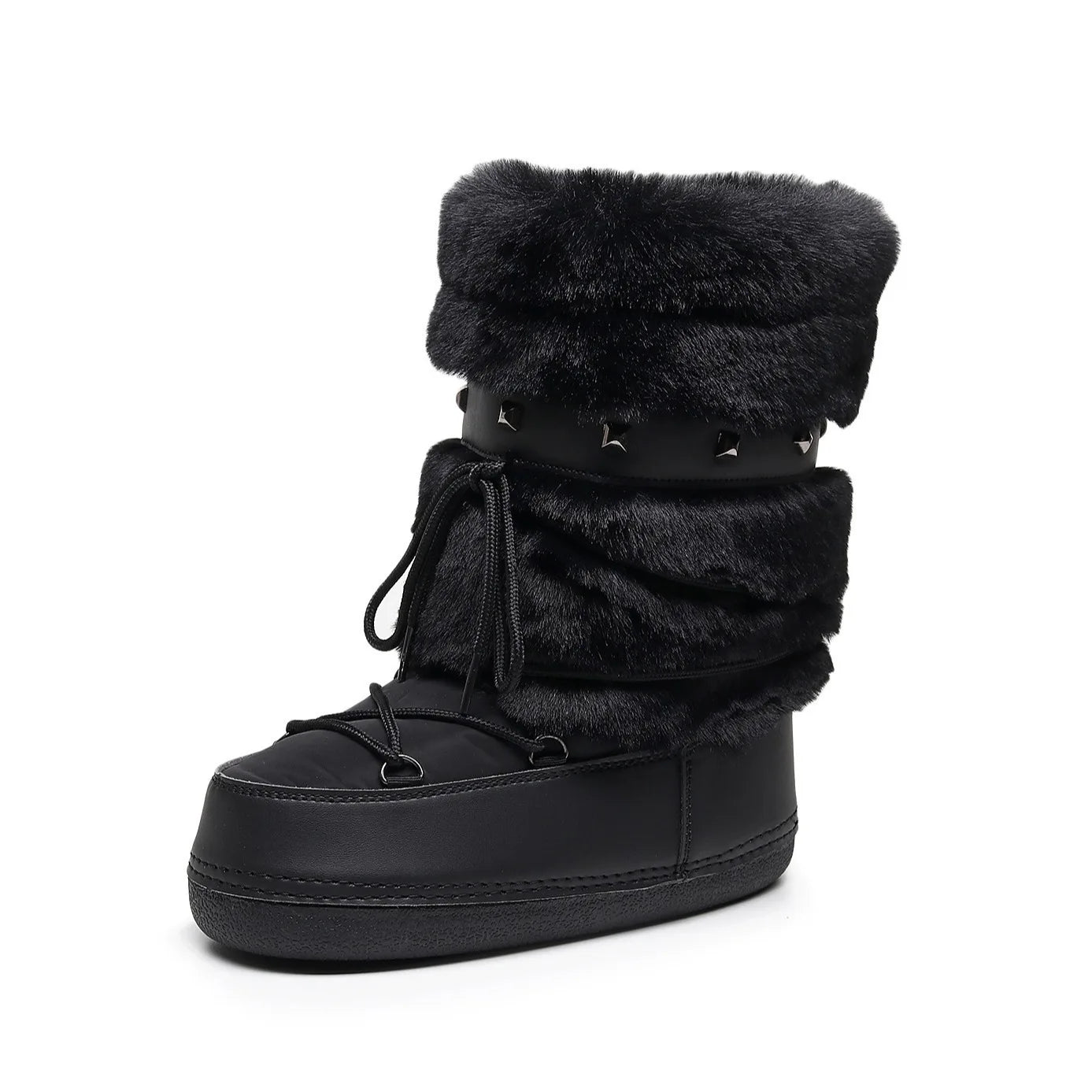 Women's Furry Boots New Warm Skiing Winter Boots Women Space Boots Trendy Ladies Winter Shoes Non-slip Girls Snow Boots