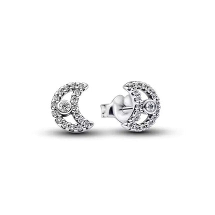 2025 Orecchini a cerchio in cristallo per le donne Orecchini gioielli Farfalla rosa Bule Moon Star Orecchini originali in argento sterling 925 platinumshop