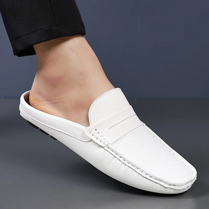 YRZL mocassini estate Slip on mezze scarpe per uomo pantofole in pelle PU Casual traspirante comodi mocassini mocassini scarpe Casual da uomo