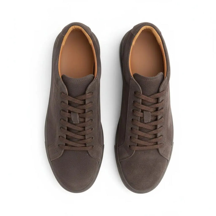 Men Coffee Suede Loafers Skateboarding Pure Outdoor Durable Leather Casual Walking Style Shoes