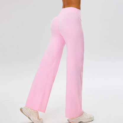 Women High Waist Wide Leg Pants Leggings Tights Fitness Bell-bottoms Yoga Elastic Leggings Push Up Gym Workout Flared Pants