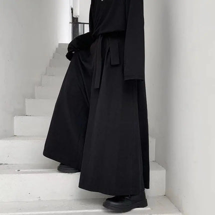 Pantaloni Hakama Samurai Giapponesi, Pantaloni Casual Oversize da Uomo Stile Harajuku, Pantaloni Cinesi Hanfu Tang, Uniformi da Kendo Maschili