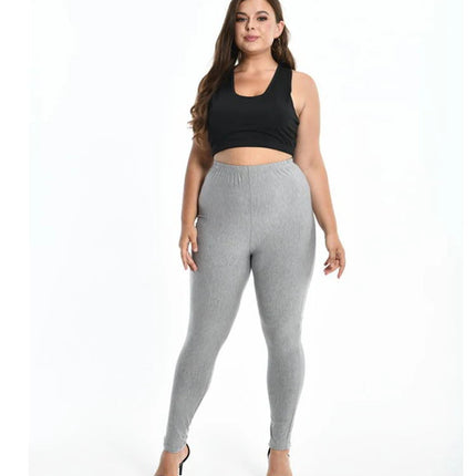 Solid Candy Color Leggings For Women 7XL 6XL 5XL Modal Cotton Large Size Ankle Legins Pants Grey Black White Pink Red Purple PlatiNum