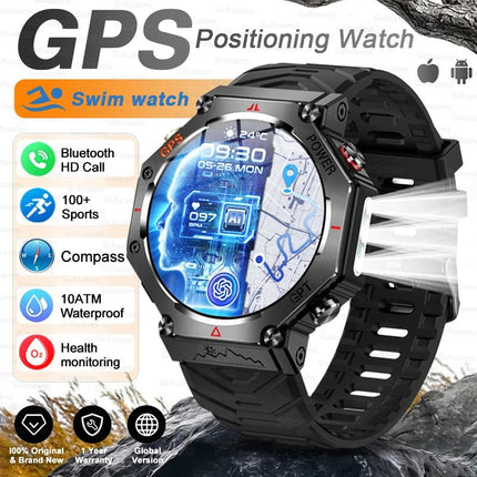 T-Rex 3 Grado Ultra Militare GPS Astuto Della Vigilanza 10ATM Bussola Impermeabile Altimetro Barometrico AMOLED Uomini HD Chiamata Sport Smartwatch platinumshop