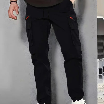 Men's New Multi-Pocket Cargo Pants, Zipper Design Straight Leg Trousers, Stylish Fit and Comfortable Fabric