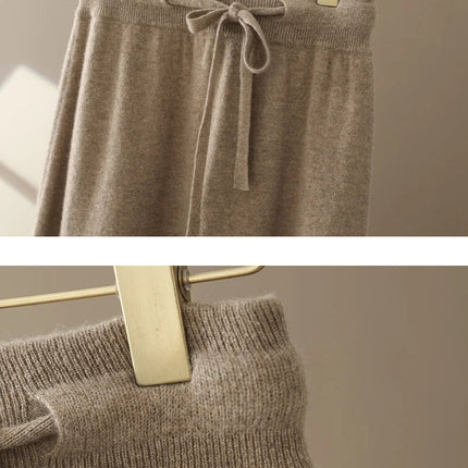 Autumn And Winter100% Pure Wool Skirt Women's Long Pocket Small A Skirt High Waist Slim Cashmere Knit A-Line Skirt PlatiNum