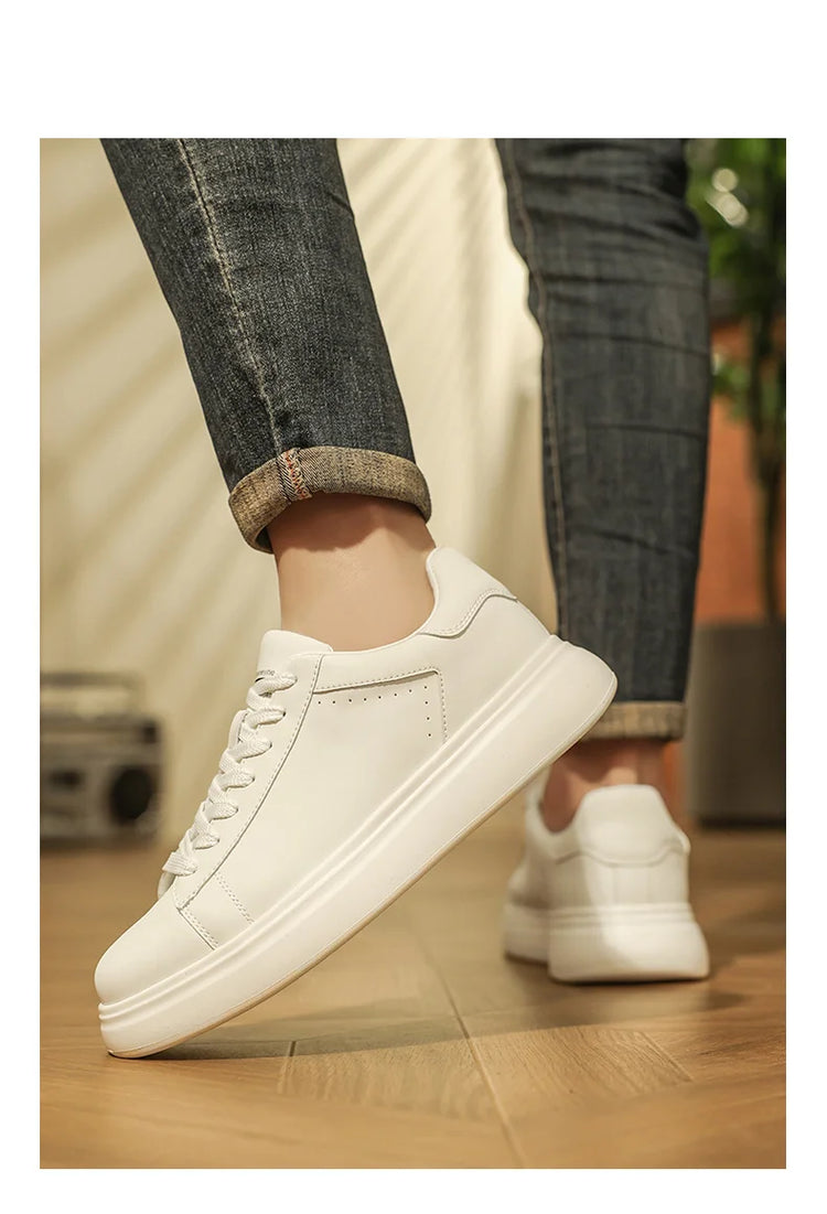 Leather Men Shoes Sneakers Trend Casual Shoe Breathable Leisure Male Sneakers Non-slip Footwear Men Vulcanized Shoes2026