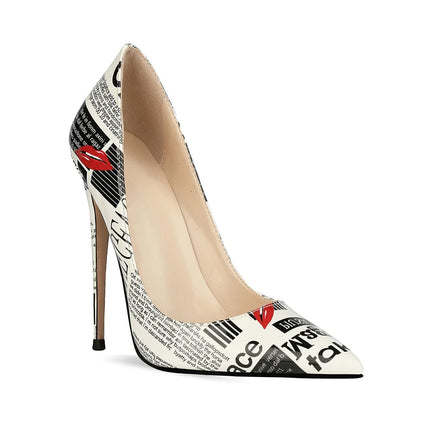 Nuovo 8CM 10CM 12cm Scarpe da festa da donna a punta Graffiti Tacchi ultra alti Spettacoli di moda Scarpe da principessa Donna Stiletto Taglia 34-44