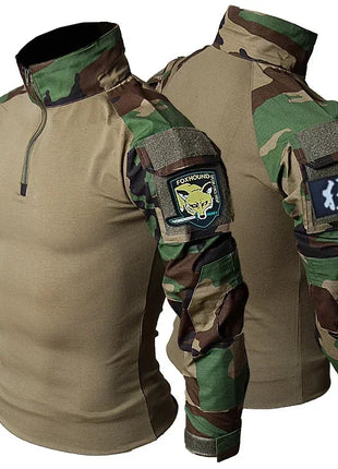 Woodland Tactical Unifirm Mens Sets Outdoor Hunting Training Suits Combat Shirts Ripstop Pants Workwear Clothes Wear-resisting PlatiNum
