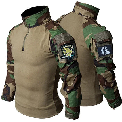 Woodland Tactical Unifirm Mens Sets Outdoor Hunting Training Suits Combat Shirts Ripstop Pants Workwear Clothes Wear-resisting PlatiNum