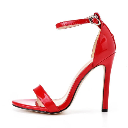 2026 spring Fashion Large Size 11cm Woman Sexy Dance Shoes Sandals Women Shoe Summer High Heels Stiletto Elegant Party Shoe PlatiNum