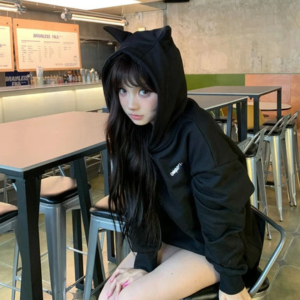 Deeptown Kawaii Duck Hoodies Women Long Sleeve Cute Tops Emo Clothes Korean 2023 Fashion Winter Yellow Casual Pullover Soft Girl
