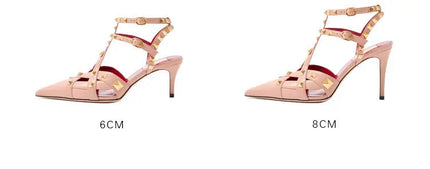 Nuovi Sandali con Tacco Alto e Borchie Primavera/Estate 2026, Sandali a Punta con Tacco Sottile, Scarpe Singole con Borchie platinumshop