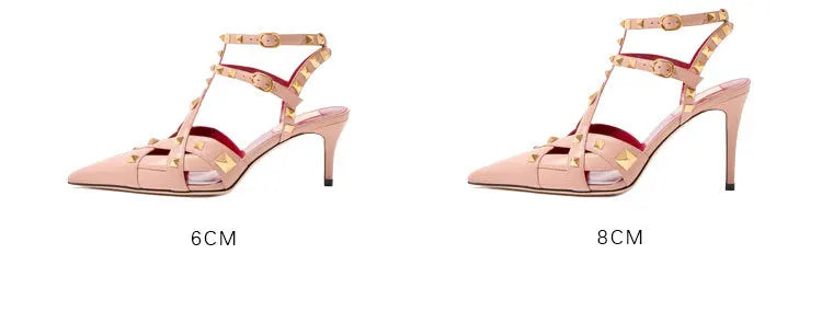 Nuovi Sandali con Tacco Alto e Borchie Primavera/Estate 2026, Sandali a Punta con Tacco Sottile, Scarpe Singole con Borchie platinumshop