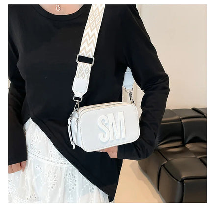 Cross-Border Style Camera Bag Fashionable Retro Women's Shoulder Slant Bag Small Square Bag Street Trend PU Material PlatiNum