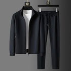 New Spring Autumn Tracksuits for Men Casual Sports Zipper Jackets+Pants Two Piece Sets Long Sleeve Stand Coats Trousers Outfits PlatiNum