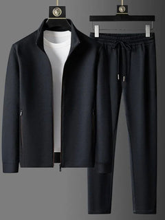 New Spring Autumn Tracksuits for Men Casual Sports Zipper Jackets+Pants Two Piece Sets Long Sleeve Stand Coats Trousers Outfits