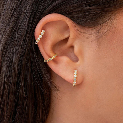 White Color Zircon Hoop Earrings 925 Sterling Silver Needle Cross/Star/Flower/Water Drop Pendant Gold Earrings Luxury Jewelry PlatiNum