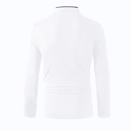 2025 New Men's Casual and Fashionable Solid Color Long Sleeve Stand-Up Collar T-Shirt Versatile and Comfortable Summer Top