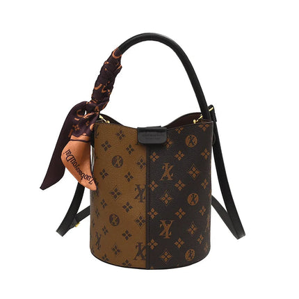 Advanced fashion bag for women 2025 new casual women's bag, large capacity bucket bag, shoulder bag, diagonal cross bag PlatiNum