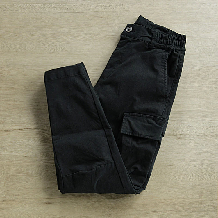 Outdoor Casual Men's Multi Pockets Cargo Pants 2025 Spring Fall Daily Fashionable Men Trousers Streetwear Mens Solid Color Pants