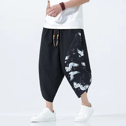 Pantaloncini estivi da uomo stile giapponese retrò comodi pantaloni da spiaggia traspiranti da uomo cintura elastica pantaloni casual Harun larghi e sottili