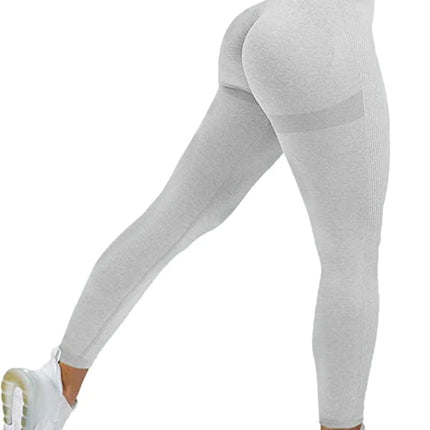 Leggings Sportivi Senza Cuciture da Donna a Vita Alta Push-Up Sexy Leggings da Palestra alla Moda Neri