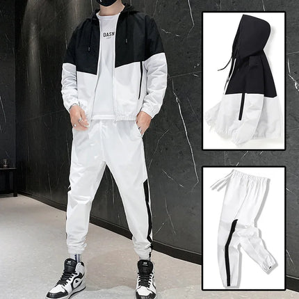 M-6XL-New-Men's-Sportswear-Set-from-Japan-South-Korea-Autumn-Casual-Wear-Men's-Hooded-Jacket-Leg-Tied-Pants-Trendy-Casual-Suit