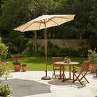 Ombrellone da Patio Grande 2,7m con Sollevamento a Carrucola, Tessuto in Poliestere Impermeabile e Resistente allo Sbiadimento, Parasole da Esterno per Giardino, Spiaggia, Piscina, Cortile