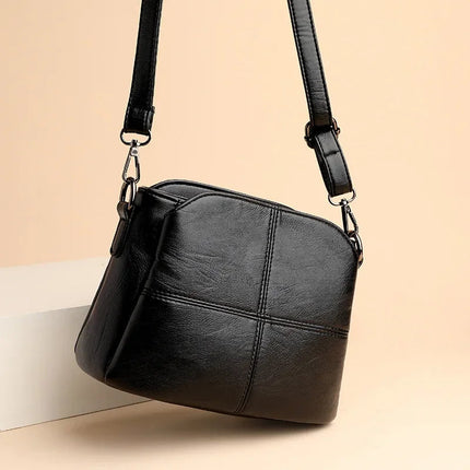 Women's Bags Retro Design Crossbody Bag Trend Quality PU Leather Bucket Shoulder Bags Small Handbags for Women PlatiNum