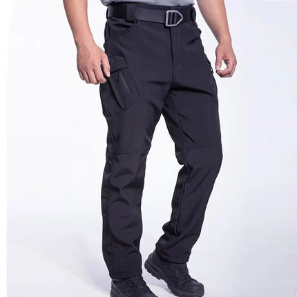 Men Winter Autumn Fleece Waterproof Cargo Pants Hiking Camping Softshell Climbing Casual Warm Tactical Military Combat Trousers