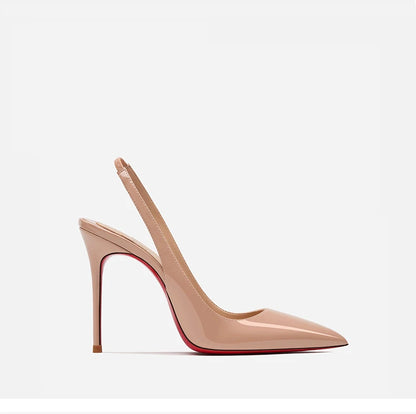 Heeled sandals Red Shiny Bottoms Naked color luxury Hollow 2025 New Elegant High Heels Sexy Slingbacks Ladies Shoes Women shoes