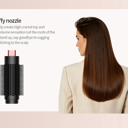 Professional 6 in 1 Cold Hot Air Styling Brush Hair Dryer Curling Iron Straightener Flat Iron 1700W Fast Dry Voluminous Waves