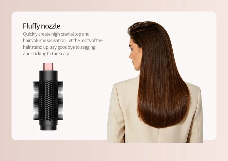 Professional 6 in 1 Cold Hot Air Styling Brush Hair Dryer Curling Iron Straightener Flat Iron 1700W Fast Dry Voluminous Waves