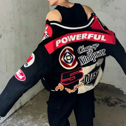2024 American New Fashion Trend Baseball Uniform Y2K Gothic Harajuku Vintage Baggy Heavy Industry Embroidery Lovers Hip Hop Coat