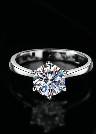 Collana classica di lusso super lucida con ciondolo in moissanite a sei artigli Set di orecchini ad anello da 1 carato per set di gioielli da sposa da donna PlatiNum