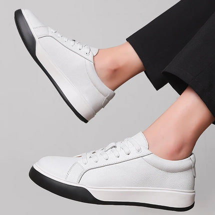 Fashion Wear-resistant Sole Genuine Leather Board Shoes Trend Versatile Walking Shoes 2025New Classic Casual Leather Mens Shoes