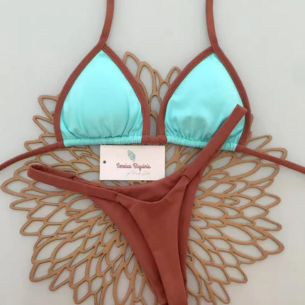Micro Bikini 2026 Push Up Women's Swimwear Sexy Swimsuit Print Bikini Set Halter Thong Bathing Suit Summer Beachwear