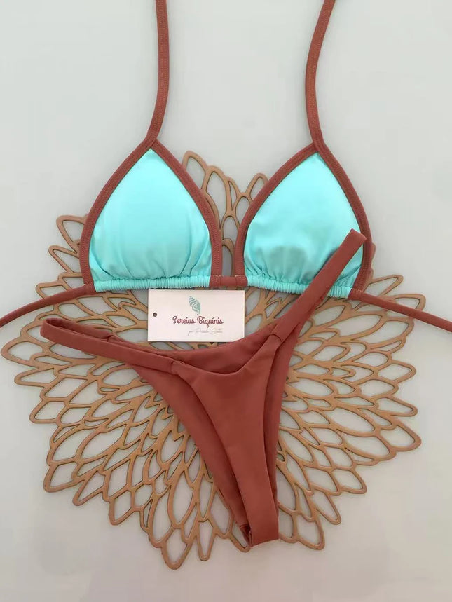 Micro Bikini 2026 Push Up Women's Swimwear Sexy Swimsuit Print Bikini Set Halter Thong Bathing Suit Summer Beachwear